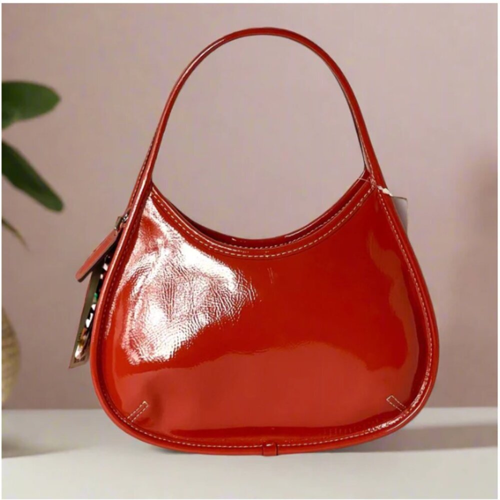 Coach Ergo Bag Crinkle Patent Shoulder Bag Coachtopia Leather Orange CQ003